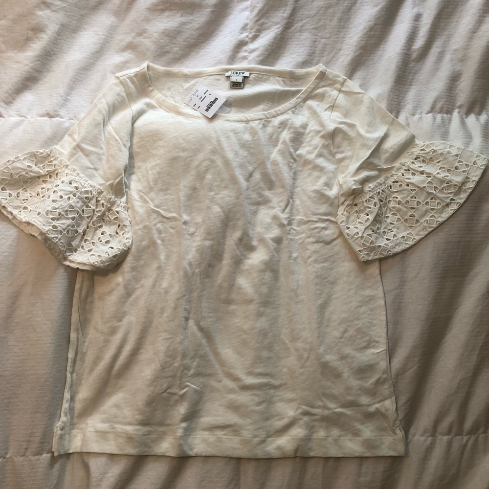 ❌❌SOLD❌❌ J.Crew Factory Ruffle Sleeve Top, Small - Picture 2 of 6